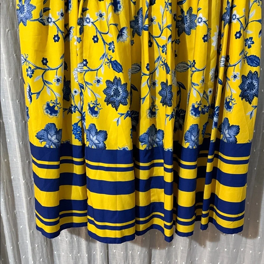 Yellow and Blue Floral Dress - Picture 4 of 6